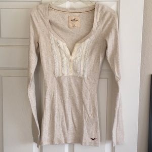 EUC Hollister Lace Henley Top
